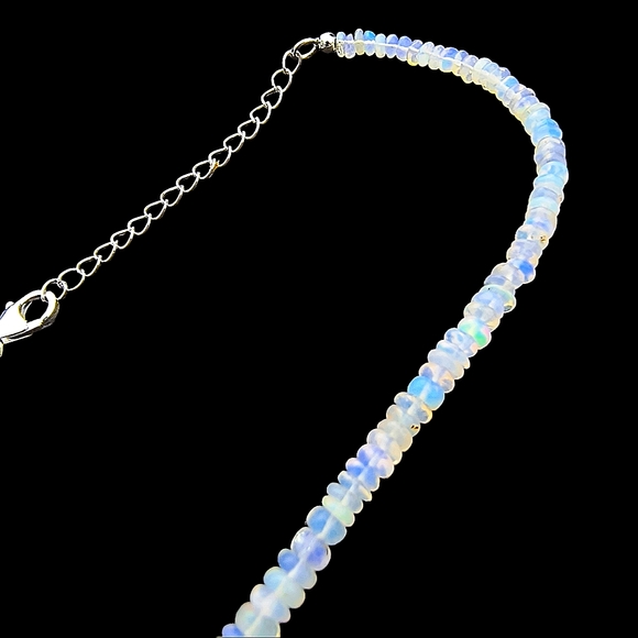 Genuine Ethiopian Opal & Sterling Silver Necklace - Picture 6 of 7